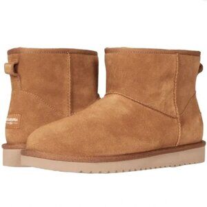 KOOLABURRA BY UGG KOOLA SHORT CHESTNUT SUEDE SHEEPSKIN WOMEN'S BOOTS SIZE US 6